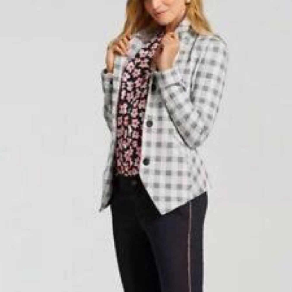 CAbi Women's Gray Checkered Jacket